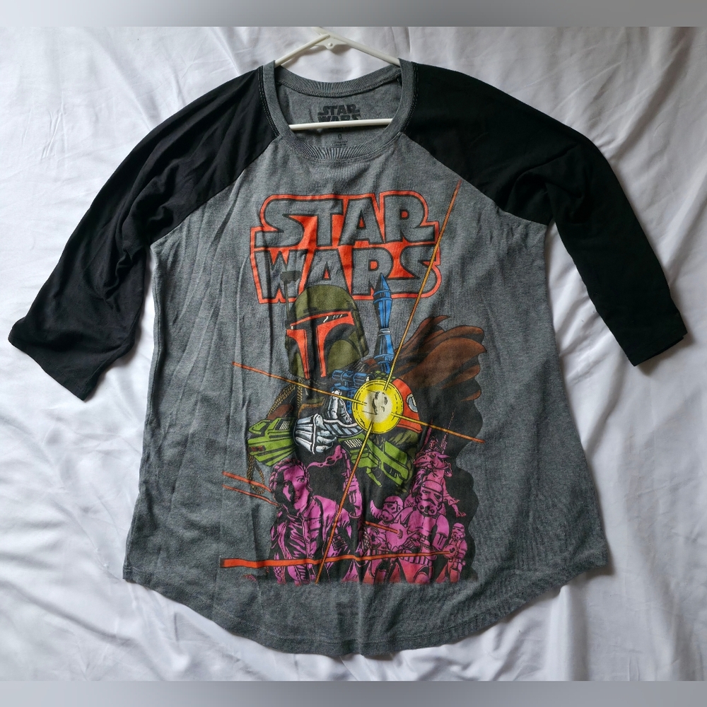 Torrid Star Wars Classic Fit Raglan Tee - Boba Fett Grey